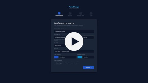Crear y configurar tu cuenta en askacharge.com